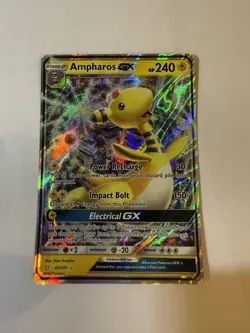 Pokemon TCG Ampharos GX Sun Moon Team Up 43/181 Holo Ultra Rare - Image 1