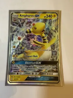 Pokemon TCG Ampharos GX Sun Moon Team Up 43/181 Holo Ultra Rare - Image 4