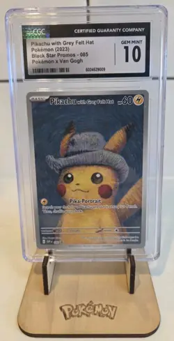 Pokemon Pikachu SVP 085 Van Gogh Promo Grey Felt Hat CGC 10 not PSA FREE POSTAGE - Image 1