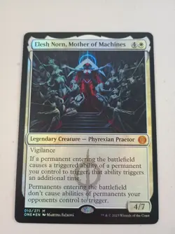 MTG Elesh Norn, Mother of Machines Foil Phyrexia: All Will Be One Magic NM - Image 1