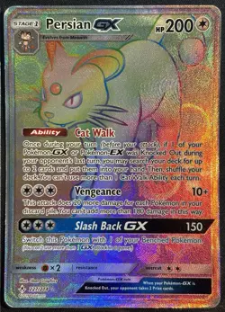 Persian GX 227/214 - Unbroken Bonds Pokemon TCG Holo Secret Rare 2019 - MP Card - Image 1