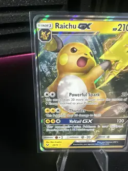 Pokemon TCG Raichu GX 29/73 Shining Legends Ultra Rare Full Art Holo NM - Image 2