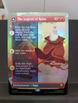 The Legend of Roku FOIL Borderless 357 Avatar TLA MTG Mythic Unplayed Mint M/NM - Image 1