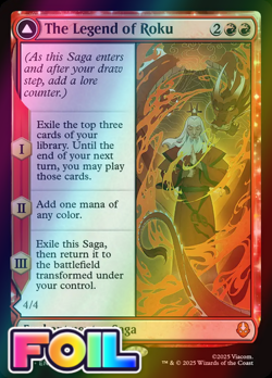 x1 The Legend of Roku // Avatar Roku FOIL TLA Avatar MTG 145 M/NM 1x - Image 1