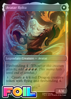 x1 The Legend of Roku // Avatar Roku FOIL TLA Avatar MTG 145 M/NM 1x - Image 2