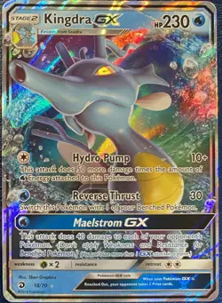 Pokemon Kingdra GX 18/70 Dragon Majesty Sun & Moon ULTRA RARE-Benefits Charity - Image 1