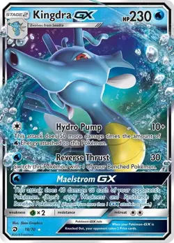 Kingdra GX - 18/70 - Pokemon Dragon Majesty Sun & Moon Ultra Rare Card NM - Image 1