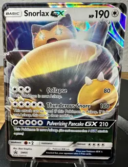 Snorlax GX SM05 - Sun & Moon Black Star Promo - Pokemon TCG Card NM Condition - Image 1