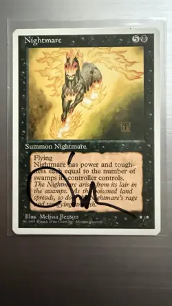 MTG Nightmare Signed Melissa Benson 4th Edition Magic The Gathering - Image 1