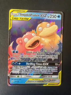 Pokemon TCG Slowpoke & Psyduck GX Tag Team 35/236 Unified Minds Ultra Rare LP - Image 1