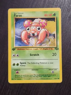 1st Edition Paras Jungle Pokemon Card Slight Crease 59/64 Common - Image 1
