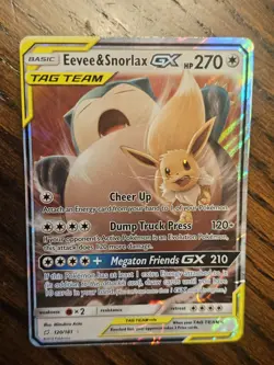 Pokemon TCG Eevee Snorlax GX Team Up Holo Ultra Rare Card 120/181 - Image 1