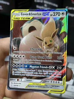Eevee & Snorlax GX 120/181 SM Team Up 2019 Tag Team Pokemon Card TCG - Image 4