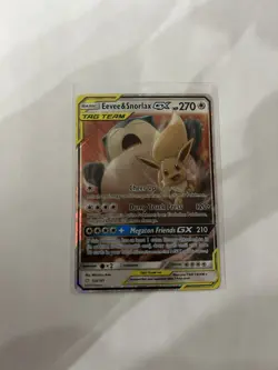 Pokemon TCG Eevee Snorlax GX Team Up Holo Ultra Rare Card 120/181 - Image 1