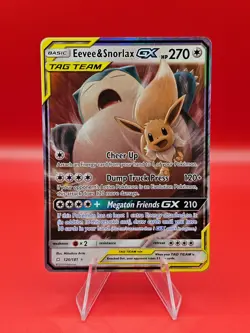 Eevee & Snorlax GX 120/181 Tag Team Up Ultra Rare Holo Pokemon TCG Card - Image 1