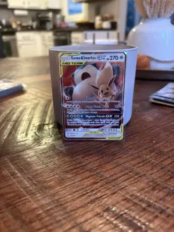Pokemon TCG Eevee & Snorlax GX Holo Ultra Rare Card Sun and Moon Team Up 120/181 - Image 1