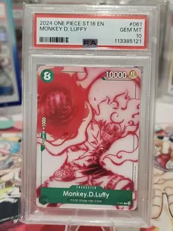 2024 ONE PIECE STARTER DECK ST16-GREEN UTA #061 MONKEY D. LUFFY PSA 10 - Image 2