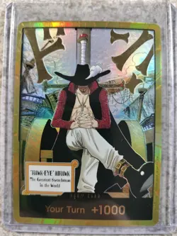 ONE PIECE THE AZURE SEA'S SEVEN GOLD DRACULE MIHAWK DON!! CARD OP ENGLISH OP14 - Image 1