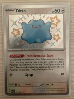 Pokemon TCG Ditto 201/091 SV: Paldean Fates Set Baby Shiny Holo NM/M - Image 1