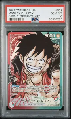 2022 ONE PIECE JPN OP01-ROMANCE DAWN 003 MONKEY D. LUFFY ALTERNATE ART PSA 10 - Image 1