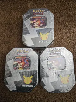 Pokemon TCG 25th Anniversary Celebrations Tin Lance’s Charizard V Factory Sealed 820650809880 - Image 1