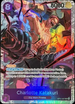 One Piece A Fist Of Divine Speed Super Rare Card OP11-067 Charlotte Katakuri - Image 1