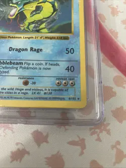 Pokemon TCG Gyarados Holo Rare Card Base Set 6/102 1st Edition 1999 - Image 2