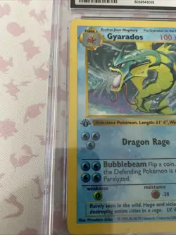 Pokemon TCG Gyarados Holo Rare Card Base Set 6/102 1st Edition 1999 - Image 3