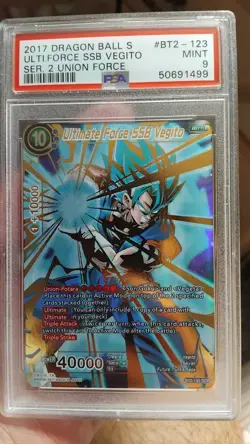 PSA 9 Ultimate Force SSB Vegito BT2-123 SCR 2017 DBS Card Game - Image 1