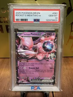 2025 Pokemon TEAM ROCKET'S MEWTWO EX #081/182 DRI EN-DESTINED RIVALS - PSA 10 💎 - Image 1