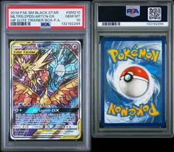 Moltres Zapdos Articuno GX SM210 Pokemon Hidden Fates Stained Glass Birds PSA 10 - Image 3