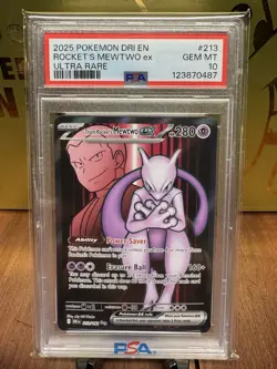 PSA 10 Rocket's Mewtwo EX 213 Pokemon Dri En Destined Rivals 2025 Ultra Rare - Image 1