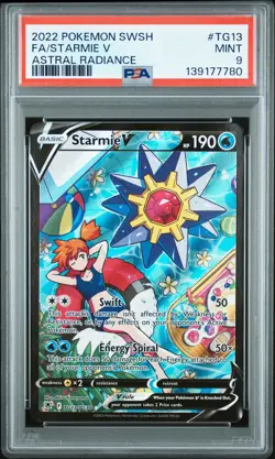 2022 POKEMON SWORD & SHIELD ASTRAL RADIANCE #TG13 FULL ART/STARMIE V PSA 9 - Image 1