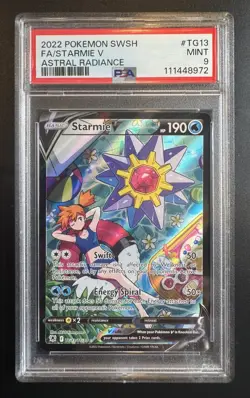 2022 POKEMON SWORD & SHIELD ASTRAL RADIANCE #TG13 FULL ART/STARMIE V PSA 9 - Image 1