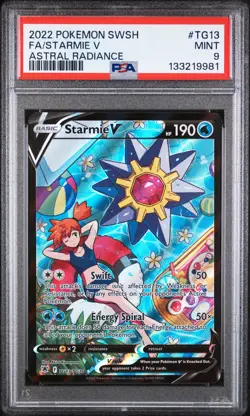 2022 POKEMON SWORD & SHIELD ASTRAL RADIANCE #TG13 FULL ART/STARMIE V PSA 9 - Image 1