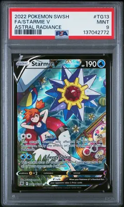 2022 POKEMON SWORD & SHIELD ASTRAL RADIANCE #TG13 FULL ART/STARMIE V PSA 9 - Image 1
