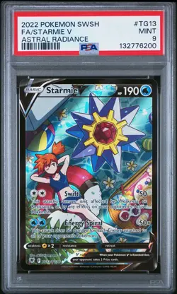2022 POKEMON SWORD & SHIELD ASTRAL RADIANCE #TG13 FULL ART/STARMIE V PSA 9 - Image 1