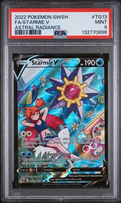 2022 POKEMON SWORD & SHIELD ASTRAL RADIANCE #TG13 FULL ART/STARMIE V PSA 9 - Image 1