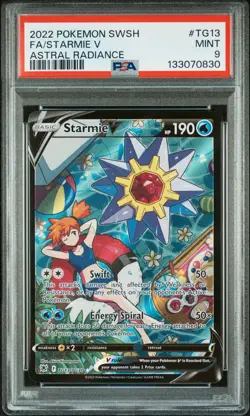 2022 POKEMON SWORD & SHIELD ASTRAL RADIANCE #TG13 FULL ART/STARMIE V PSA 9 - Image 1