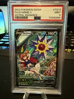 2022 POKEMON SWORD & SHIELD ASTRAL RADIANCE #TG13 FULL ART/STARMIE V PSA 9 - Image 1