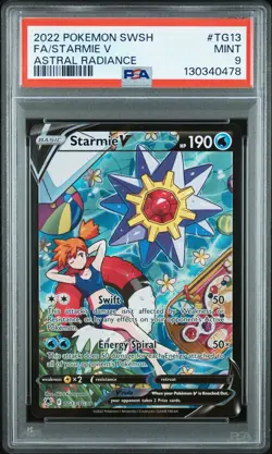 2022 POKEMON SWORD & SHIELD ASTRAL RADIANCE #TG13 FULL ART/STARMIE V PSA 9 - Image 1