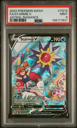 2022 POKEMON SWORD & SHIELD ASTRAL RADIANCE #TG13 FULL ART/STARMIE V PSA 9 - Image 1