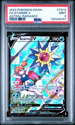 2022 POKEMON SWORD & SHIELD ASTRAL RADIANCE #TG13 FULL ART/STARMIE V PSA 9 - Image 1