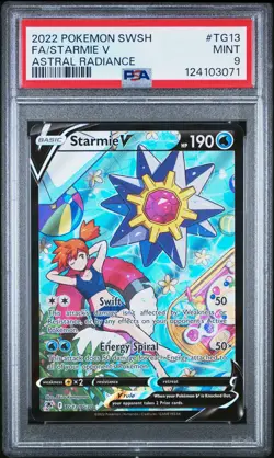 2022 POKEMON SWORD & SHIELD ASTRAL RADIANCE #TG13 FULL ART/STARMIE V PSA 9 - Image 1