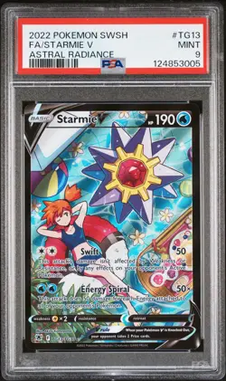 2022 POKEMON SWORD & SHIELD ASTRAL RADIANCE #TG13 FULL ART/STARMIE V PSA 9 - Image 1