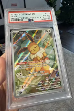 2025 POKEMON PRISMATIC EVOLUTIONS POKEMON CENTER ETB PROMO SVP #173 EEVEE PSA 10 - Image 3