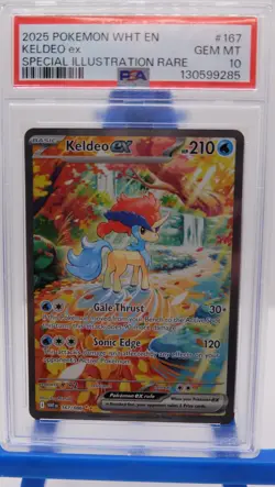 2025 Pokemon Wht En-White Flare #167 Keldeo Ex Special Illustration Rare PSA 10 - Image 1