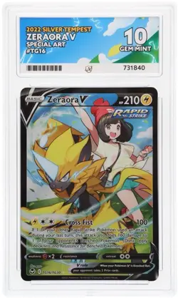 Pokemon Zeraora v Ace 10 Silver Tempest Full Art Card TG16/TG30 Gem Mint 2022 - Image 1