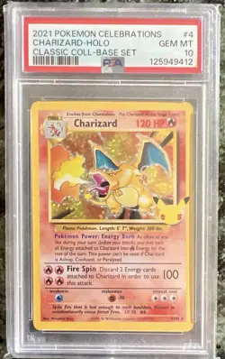Pokemon TCG Charizard Holo Rare Card PSA 10 Gem Mint, Celebrations 4/102 - Image 1
