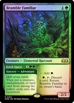WOE Foil BRAMBLE FAMILIAR 1x Rare Magic Wilds of Eldraine MTG NM - Image 1